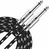 Picture of Sovvid Guitar Cable 10FT Electric Instrument Cable Bass AMP Cord for Electric Guitar Bass Guitar Electric Mandolin Pro Audio Right Angle to Straight Straight Angle Black White