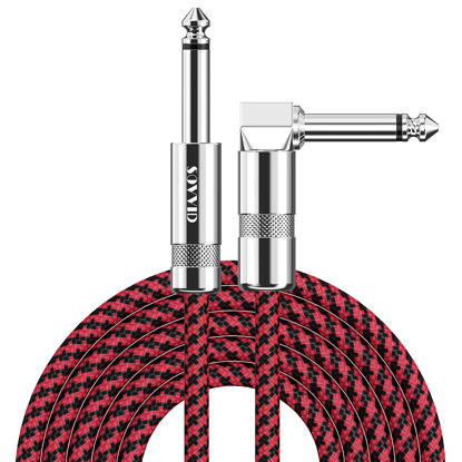 Picture of Sovvid Guitar Cable 10ft, Professional Instrument Cable Electric Guitar AMP Cord, 1/4 inch TS Cable for Guitar Bass Mandolin Keyboard and Pro Audio (Red)