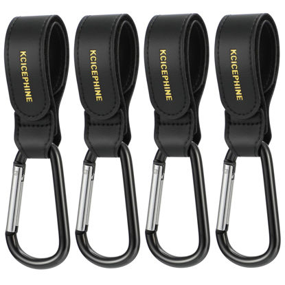 Picture of 4Pack Universal Baby Stroller Hooks Clips for Hanging Bags and Shopping,Convenient Stroller Straps Accessories Perfect for Uppababy, Babyzen Yoyo, Britax, Bugaboo, Bob, Buggy, Shopping Cart（Black）
