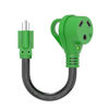 Picture of RVGUARD 30 Amp to 110 Volt RV Adapter Cord 12 Inch, NEMA 5-15P to NEMA TT-30R Electrical Power Adapter with LED Power Indicator, Green, ETL Listed
