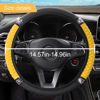 Picture of Bling Soft Leather Steering Wheel Cover, 15 Inch Colorful Rhinestones Auto Elastic Steering Wheel Protector, Sparkly Crystal Diamond for Women Girls, Car Accessories for Most Cars (Yellow)