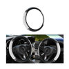 Picture of Leather Car Steering Wheel Cover, 15 Inch Colorful Rhinestones Elastic Auto Steering Wheel Protector, Bling Steering Wheel Cover for Women Men, Car Accessories for Cars, Vehicles, SUVs (White)