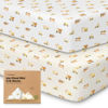 Picture of Pack and Play Sheets Fitted, 2-Pack Mini Crib Sheets - Pack N Play Sheets, Fitted Crib Sheet for Pack and Play Mattress, Playard Baby Crib Sheets, Crib Sheets Neutral for Boys, Girls (Construction)