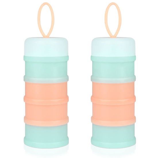 Picture of Accmor Baby Formula Dispenser On The Go, Stackable Formula Dispenser for Travel Formula Container to Go, Non-Spill Milk Powder Baby Kids Snack Storage Container, BPA Free, 2 Packs