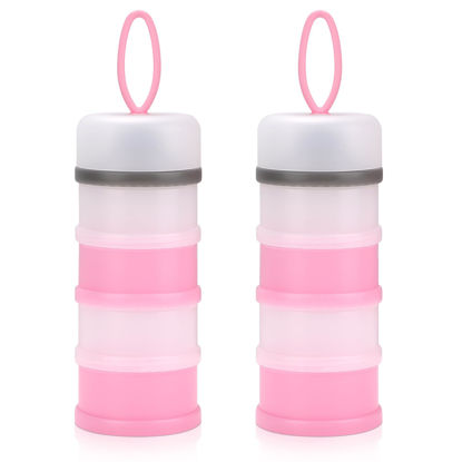 Picture of Accmor 2 Pack Baby Formula Dispenser On The Go, Stackable Formula Dispenser Formula Container to Go, Non-Spill Portable Milk Powder Kids Snack Storage Container, BPA Free