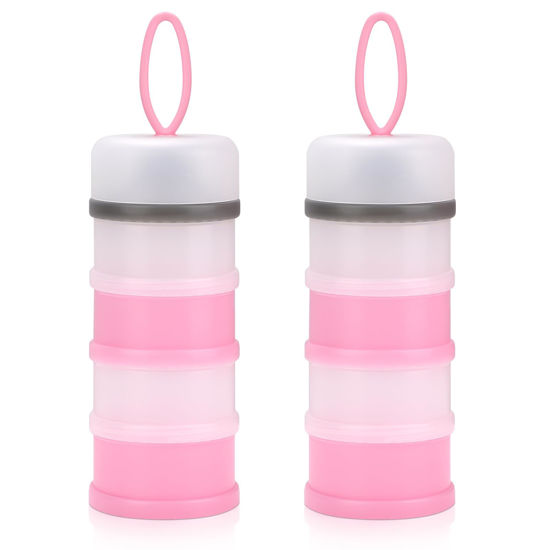 Picture of Accmor 2 Pack Baby Formula Dispenser On The Go, Stackable Formula Dispenser Formula Container to Go, Non-Spill Portable Milk Powder Kids Snack Storage Container, BPA Free