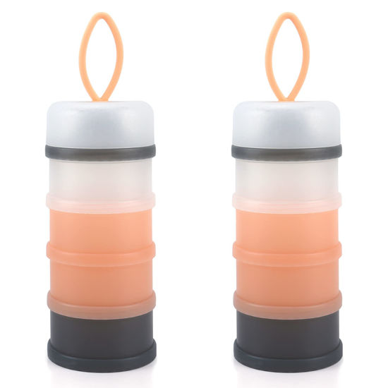 Picture of Accmor 2 Pack Baby Formula Dispenser On The Go, Stackable Formula Dispenser Formula Container to Go, Non-Spill Portable Milk Powder Kids Snack Storage Container, BPA Free