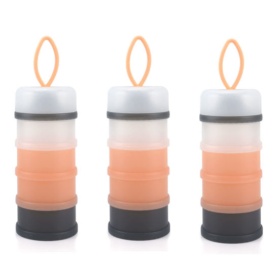 Picture of Accmor 3 Pack Baby Formula Dispenser On The Go, Stackable Formula Dispenser Formula Container to Go, Non-Spill Portable Milk Powder Kids Snack Storage Container, BPA Free
