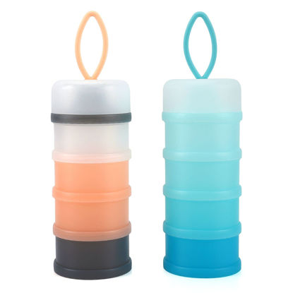 Picture of Accmor Baby Formula Dispenser On The Go, Stackable Formula Dispenser for Travel Formula Container to Go, Non-Spill Milk Powder Baby Kids Snack Storage Container, BPA Free, 2 Packs
