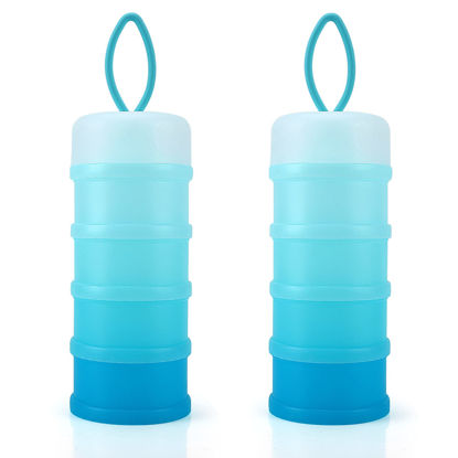 Picture of Accmor Baby Formula Dispenser On The Go, Stackable Formula Dispenser for Travel Formula Container to Go, Non-Spill Milk Powder Baby Kids Snack Storage Container, BPA Free, 2 Packs