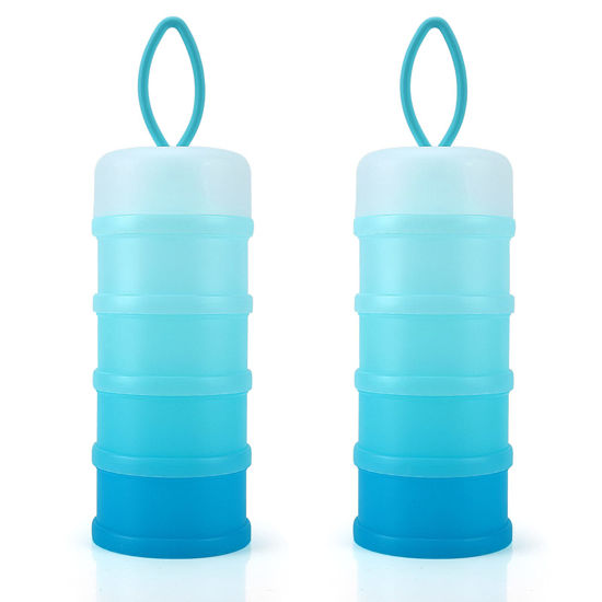 Picture of Accmor Baby Formula Dispenser On The Go, Stackable Formula Dispenser for Travel Formula Container to Go, Non-Spill Milk Powder Baby Kids Snack Storage Container, BPA Free, 2 Packs
