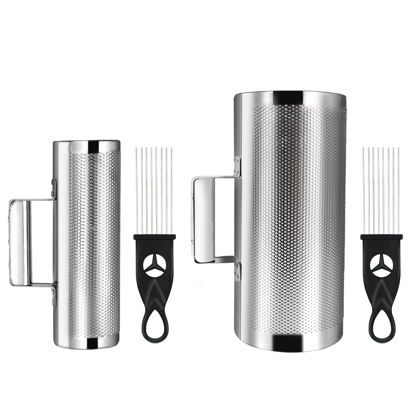 Picture of Soulmate Guiro Instrument with Scraper Stainless Steel Guiro Shaker Musical Instruments Guiro Set 3"8" & 6"12" Latin Percussion Instrument Musical Training Tool