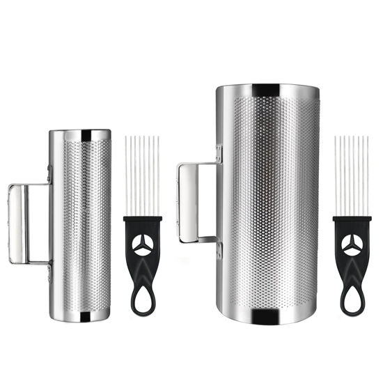 Picture of Soulmate Guiro Instrument with Scraper Stainless Steel Guiro Shaker Musical Instruments Guiro Set 3"8" & 6"12" Latin Percussion Instrument Musical Training Tool