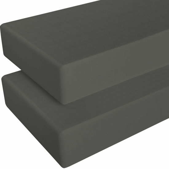 Picture of NTBAY 2 Pack 100% Brushed Microfiber Fitted Crib Sheet, Super Soft and Cozy 28x52 Crib Sheet for Standard Crib and Toddler Mattresses, Boys, Girls, Unisex, Dark Grey, 28x52 Inches