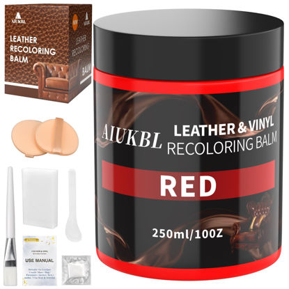 Picture of AIUKBL Leather Recoloring Balm, Leather Color Restorer, Leather Restorer for Couches, Leather Scratch Remover, Leather Scratch Repair, Leather Repair Kit for Furniture, Leather Dye (Red)