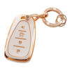 Picture of RUABIBAN Key Fob Cover Compatible with Chevy, Soft TPU Key Case Protection Fit for Chevy Chevrolet Malibu Equinox Traverse Camaro Cruze Blazer Volt Bolt Smart 4 Buttons