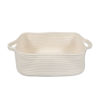 Picture of XUANGUO Woven Cotton Rope Storage Basket with Handles for Organizing Shelves Closet Small Cat Dog Pet Toy Basket Box Bin Decorative Rectangle Baby Nursery basket Gift basket Empty(white)