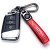Picture of TACOMA Genuine Leather Car Keychain Fit for Corvette C4 C6 C5 C7 C8 Z06 Key Chain for Men and Women Family Present Key Ring Accessories(Red)