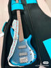 Picture of MUSIC FIRST Original Design, 2 inch width (5cm), Vintage Style Embroidery Blue Butterfly Electric Guitar Strap (Blue Butterfly)