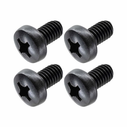 Picture of Black License Plate Screws for BMW and Tesla, Phillips Machine Pan Head 18-8, Stainless Steel, M5-0.8 x 6 mm Bolt (Pack of 4)