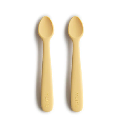 Picture of mushie Silicone Baby Feeding Spoons | 2 Pack (Daffodil)