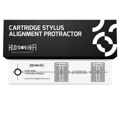 Picture of Hudson Hi-Fi Turntable Phonograph LP Phono Cartridge Stylus Alignment Protractor Tool-High Contrast (VTA Sold Separately)