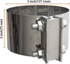 Picture of Exhaust Clamps 5 Inch Butt Joint Exhaust Pipe Muffler Clamp Band 304 Stainless Steel(4 Pack 5" Butt Lap Joint Exhaust Clamp)