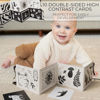 Picture of Soft Tummy Time Book w/ Stimulating Baby Safe Mirror - Fun Black and White Montessori Toy w/ Crinkle Filling & 20 High Contrast Designs - Perfect Newborn Toy For Safe and Early Infant Development