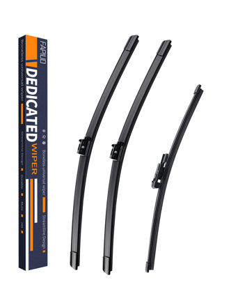 Picture of Replacement for Mercedes-Benz GLA45 AMG 2016-2021,Mercedes-Benz GLA250 2016-2021 Silent Wipers -FAPIUO Front Windshield Wipers 24"+19"+12" Blade Set (3 Pack）