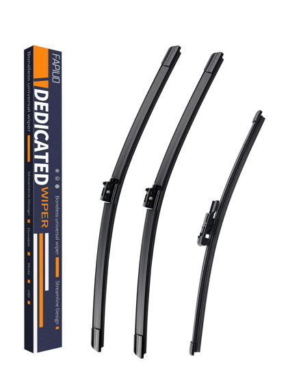 Picture of Replacement for Mercedes-Benz GLA45 AMG 2016-2021,Mercedes-Benz GLA250 2016-2021 Silent Wipers -FAPIUO Front Windshield Wipers 24"+19"+12" Blade Set (3 Pack）