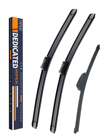 Picture of Replacement for Jaguar F-Pace 2018-2023,Maserati Levante 2019-2023 Silent Wipers -FAPIUO Front Windshield Wipers 26"+18"+13" Blade Set (3 Pack) TOP LOCK