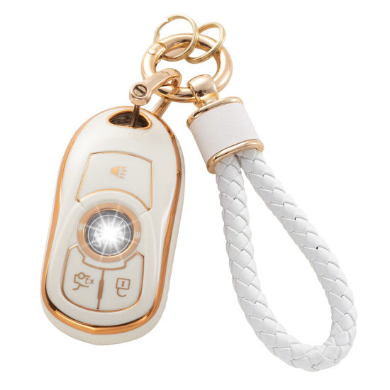 Picture of RUABIBAN for Buick Key Fob Cover with Keychain, Soft TPU Key Case Protection Shell Fit for Buick Encore Enclave Envision