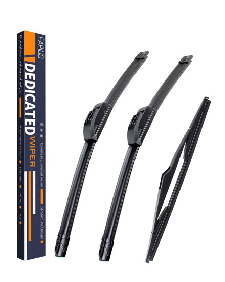 Picture of Replacement for Hyundai Tucson 2010-2015 Silent Wipers -FAPIUO Front and Rear Windshield Wipers 26"/16"+12" Full Blade Set (3 Pack)