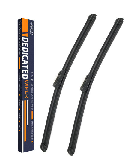 Picture of Replacement for Tesla Model 3 2017-2022, Model Y 2020 2021 2022 Silent Wipers -FAPIUO Front Windshield Wipers 26"+19" Blade Set (2 Pack）