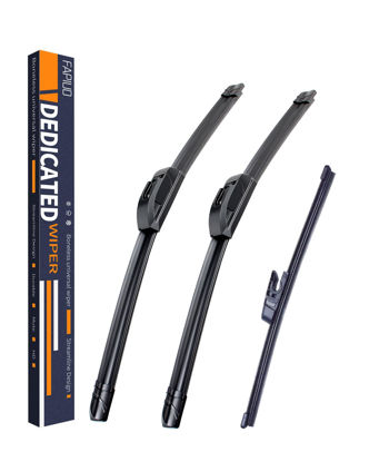 Picture of Replacement for Hyundai Veloster 2012 2013 2014 2015 2016 2017 Silent Wipers -FAPIUO Front and Rear Windshield Wipers 26"+18"+9" Full Blade Set (3 Pack) U/J HOOK