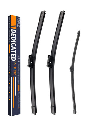 Picture of Replacement for Audi Q3 Quattro 2013-2018, A4 allroad 2009-2021,Audi Q5 2018-2021,Audi Q5 PHEV 2020-2021 Silent Wipers -FAPIUO Front Windshield Wipers 24"+20"+15" Blade Set (3 Pack) TOP LOCK