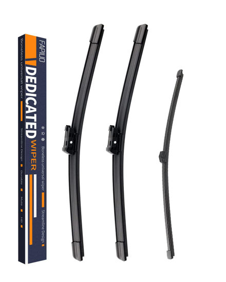 Picture of Replacement for Audi Q3 Quattro 2013-2018, A4 allroad 2009-2021,Audi Q5 2018-2021,Audi Q5 PHEV 2020-2021 Silent Wipers -FAPIUO Front Windshield Wipers 24"+20"+15" Blade Set (3 Pack) TOP LOCK