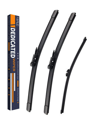 Picture of Replacement for Ford Explorer 2011-2020 Silent Wipers -FAPIUO Front and Rear Windshield Pinch Tab Wipers 26"/22"+11" Full Blade Set (3 Pack)