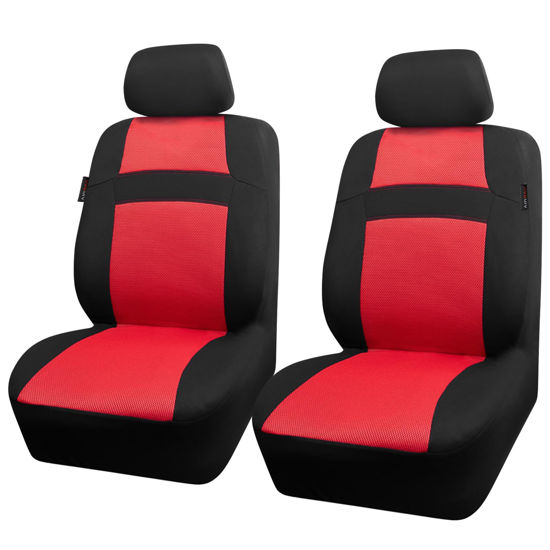 Picture of CAR PASS Car Seat Covers Front Seats Only, 3D Air Mesh Car Seat Cover with 5mm Composite Sponge Inside,Airbag Compatible Universal Fit for SUV,Vans,sedans, Trucks, Automotive Interior Covers(Black Red