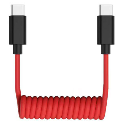 Picture of USB C to USB C Microphone Cable for RODE VideoMic Go II /Wireless Go II , DJI Mic 1/2, SC16/SC22 USB C Cable, Audio Coiled Cord Mic Cable for DJI Pocket 3 / Action 2/3 / 4 Camera (NOT for Charging)
