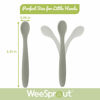 Picture of WeeSprout Silicone Baby Spoons - First Stage Infant Feeding Utensils With Soft-Tip, Bendable Kitchenware for Parent & Self-Feeding, Ultra-Durable, Dishwasher Safe, Travel Case, Set of 3