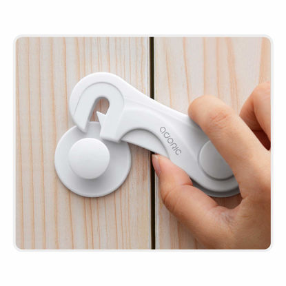 Picture of Cabinet Locks - Adoric Life Child Safety Locks 4 Pack - Baby Safety Cabinet Locks - Baby Proofing Cabinet Kitchen System with Strong Adhesive Tape