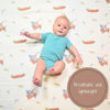 Picture of LollyBanks Muslin Swaddle Blanket | 100% Cotton | Newborn and Infant Blanket | Large 47 x 47 inches for Girls | Light Weight and Breathable | Fishing Outdoor Activities Theme