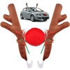 Picture of Angooni Car Reindeer Antlers & Nose Christmas Costume Auto Decoration, Rudolph Reindeer Jingle Bell Added to Holiday Spirit