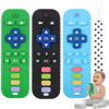 Picture of Fu Store 3 Pack Baby Teether Toy Chew Toy for Babies 0-12 Months 6-36 Months TV Remote Control Shape Teething Relief Baby Toys for Infants Learning Developmental Soothe Babies Gums Gifts Set
