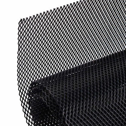 Picture of AggAuto Universal 40"x13" Car Grill Mesh - 100x33cm Aluminum Alloy Automotive Grille Insert Bumper 3x6mm Rhombic Hole, One of the Most Multifunctional Shape Grids Black