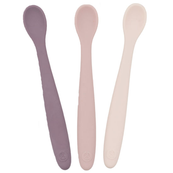 Picture of WeeSprout Silicone Baby Spoons - First Stage Infant Feeding Utensils With Soft-Tip, Bendable Kitchenware for Parent & Self-Feeding, Ultra-Durable, Dishwasher Safe, Travel Case, Set of 3