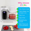 Picture of EVLA'S Double Baby Food Maker with 2 Steaming Baskets, Steamer, Blender, Grinder, Food Processor, Cook & Blends Healthy Baby Food in Minutes, Touch Screen, with 6 food pouches, White
