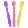 Picture of WeeSprout Silicone Baby Spoons - First Stage Infant Feeding Utensils With Soft-Tip, Bendable Kitchenware for Parent & Self-Feeding, Ultra-Durable, Dishwasher Safe, Travel Case, Set of 3