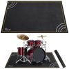 Picture of Invech 4 x 5.3 Ft Drum Rug, Drum Mat with Non-Slip Grip Bottom, Soundproof Drum Floor Mat for Electrical Drum, Drum Accessories Gift for Drummers (Design Black)